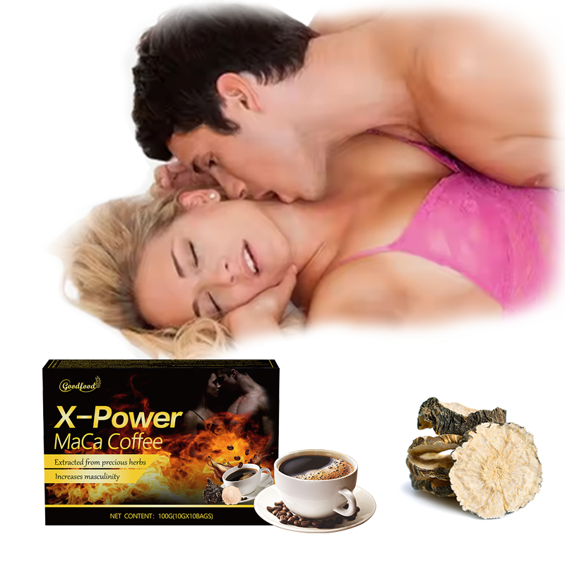Man X Power Energy Coffee Dietary Supplement Men's Kidney Maca Ginseng Instant Black Coffee Private Label Male Vitality Coffee
