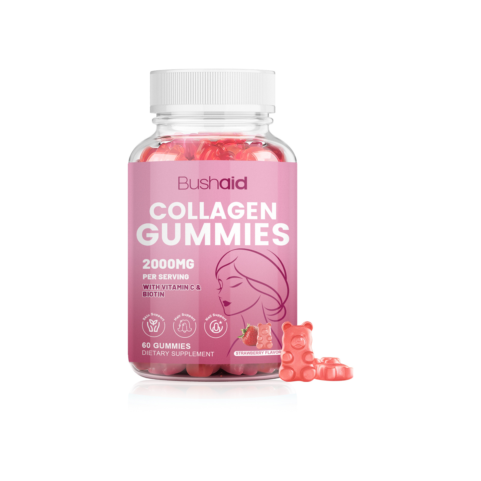 Collagen Gummies-beauty Products Rich In Vitamins & Nutrients For Hair Skin & Nails 60 Gummies